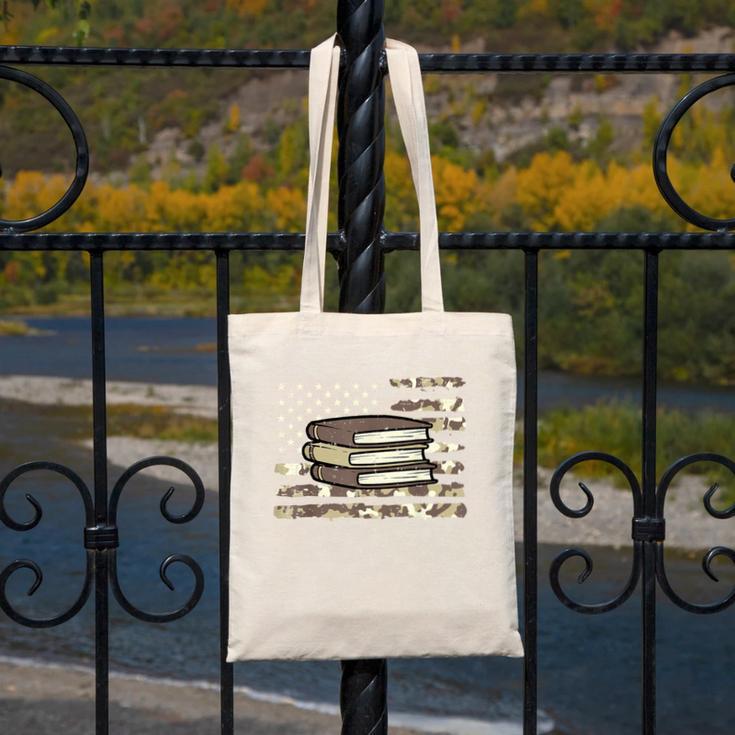Camo Across America Read Reading Book Librarian Men Women Canvas Tote Bag