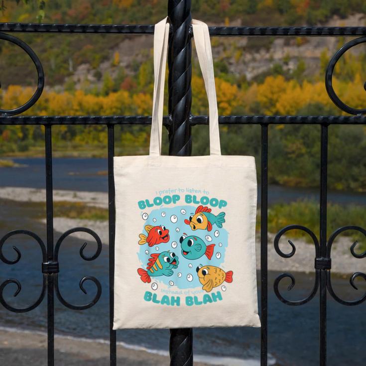 Cartoon Sarcasm Anti-Social Nihilism Introvert Fish Canvas Tote Bag