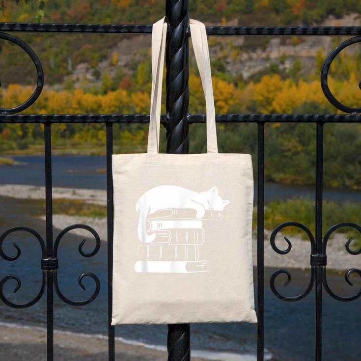 Cat Book Books And Cats Cat Lover Cat Mom Book Lovers Canvas Tote Bag Cat Book Books And Cats Cat Lover Cat Mom Book Lovers Canvas Tote Bag