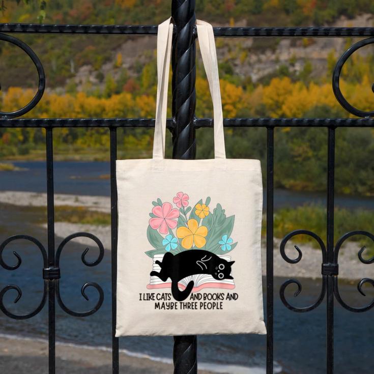 Cat Meme I Like Cats And Books And Maybe Three People Canvas Tote Bag Cat Meme I Like Cats And Books And Maybe Three People Canvas Tote Bag