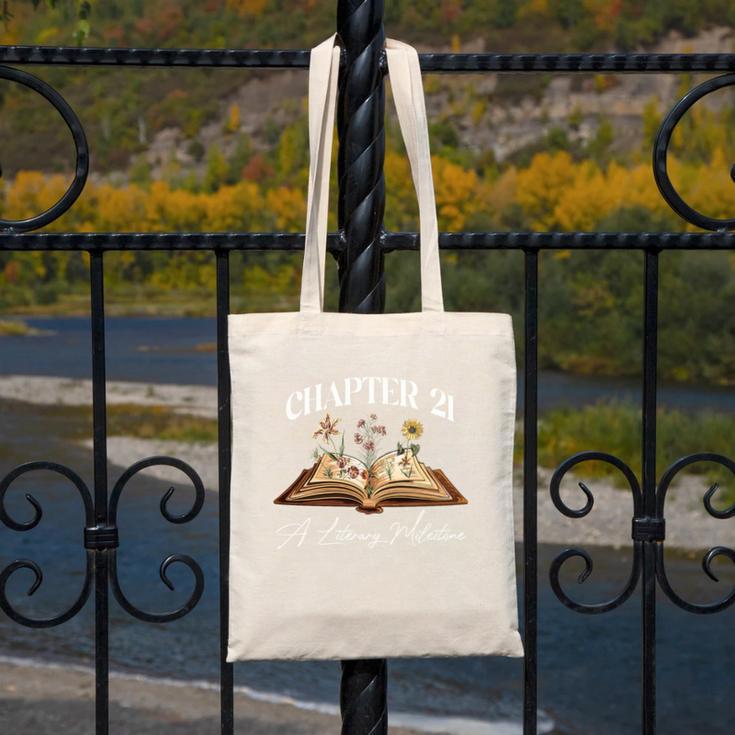Chapter 21 Years Old 21st Birthday Wildflower Book Lover Premium Tri-Blend Canvas Tote Bag