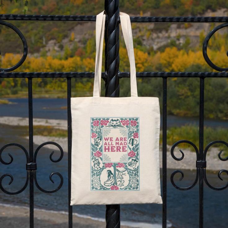 Cheshire Cat Alice In Wonderland Vintage Book Canvas Tote Bag Cheshire Cat Alice In Wonderland Vintage Book Canvas Tote Bag