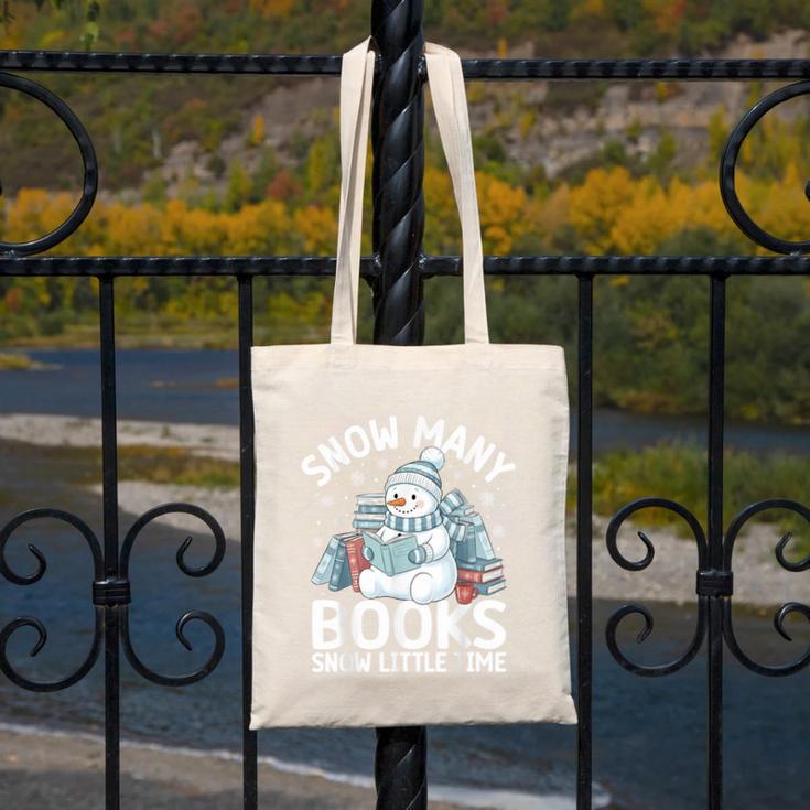 Christmas Reading Snowman So Many Books Men Women Kids Canvas Tote Bag