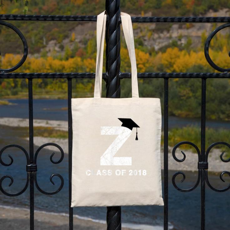 Class Of 2018 Last Name Letter Z Graduation Canvas Tote Bag