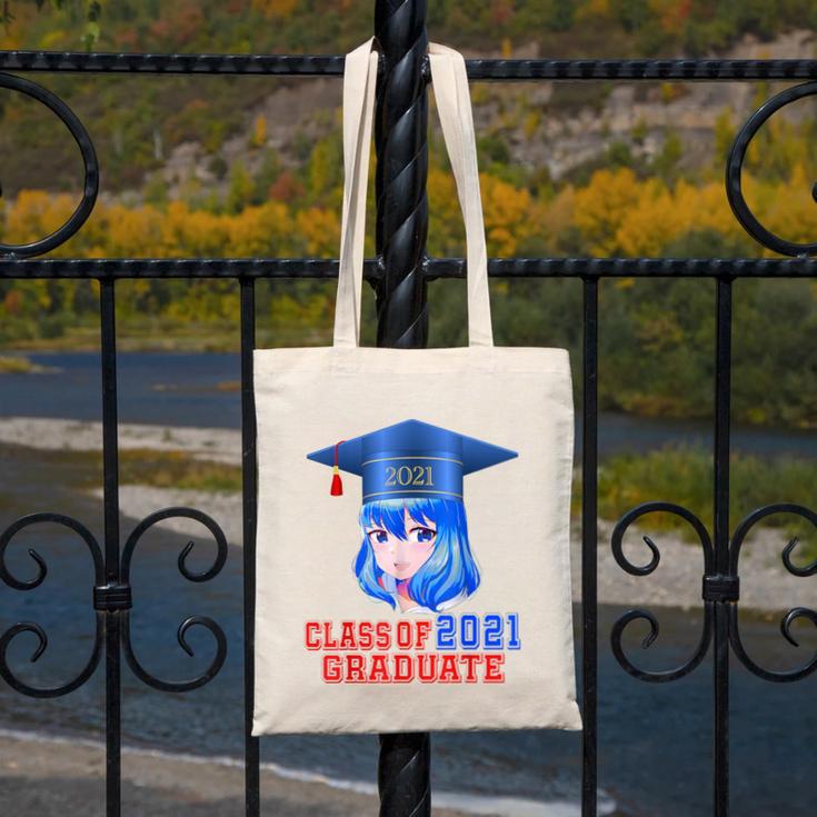 Class Of 2021 Graduate Kawaii Anime Girl School Graduation Canvas Tote Bag