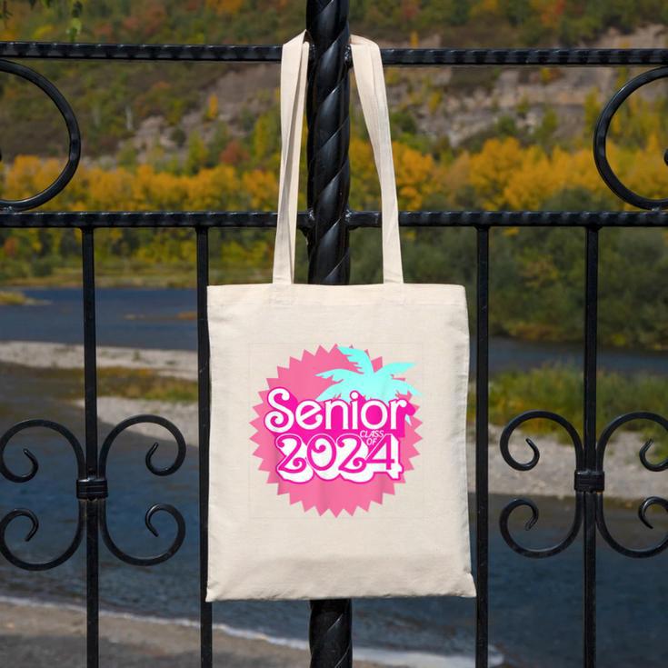 Class Of 2024 Senior Pink Retro Classic Girl Grad Graduation Canvas Tote Bag