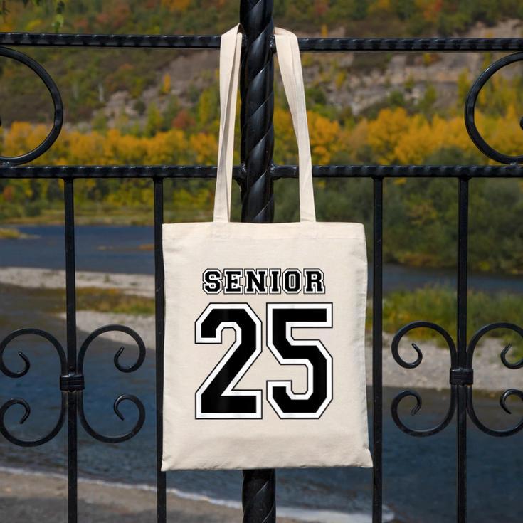 Class Of 2025 High School Senior 25 On Back Graduation Canvas Tote Bag