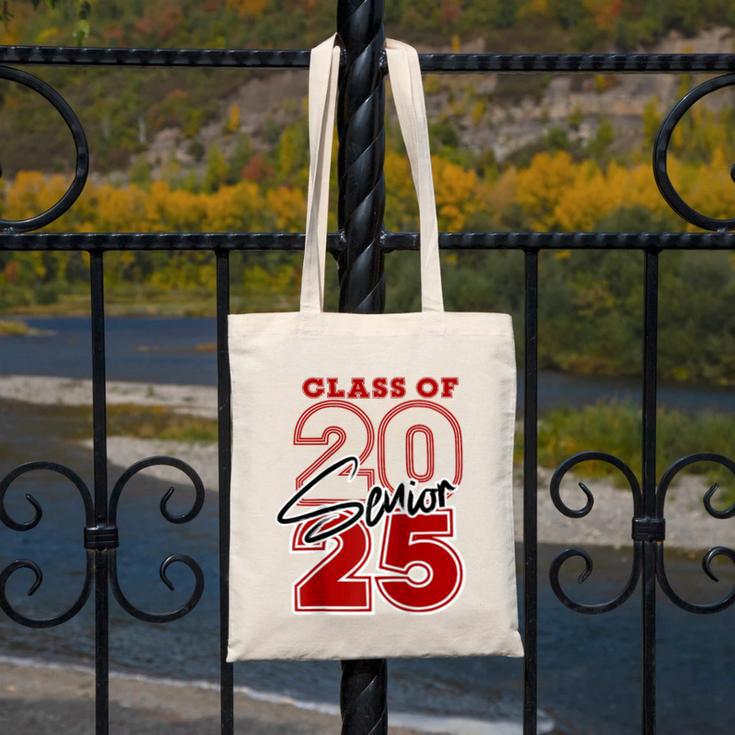 Class Of 2025 Senior 2025 Graduation Red Raglan Baseball Tee Canvas Tote Bag