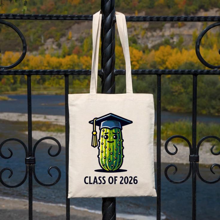 Class Of 2026 Graduation Pickle Trendy Graduate Humor Canvas Tote Bag