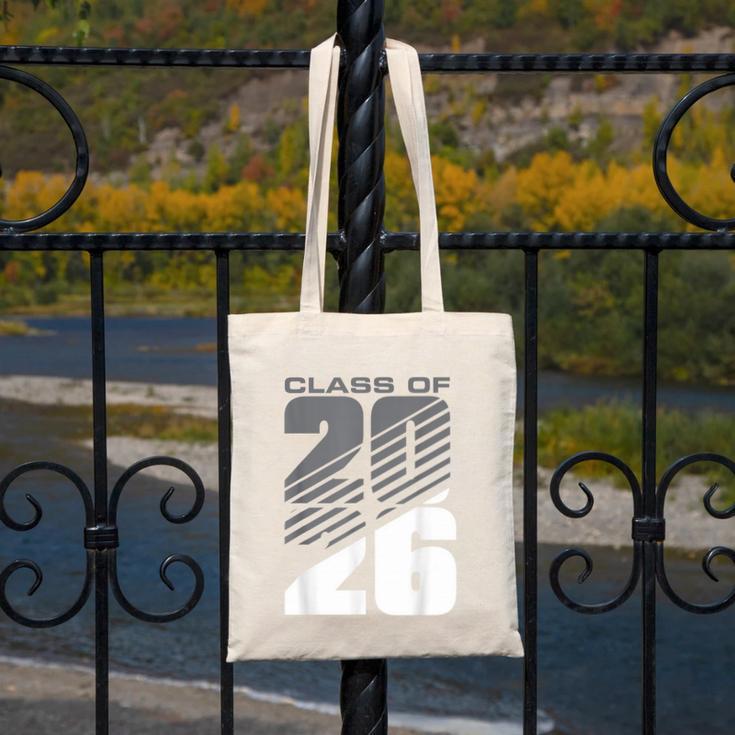 Class Of 2026 High School Senior Graduation Grey Sport Style Canvas Tote Bag