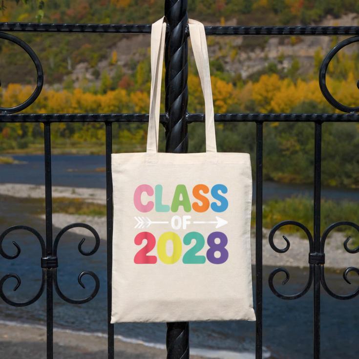 Class Of 2028 Colorful Graduation Canvas Tote Bag