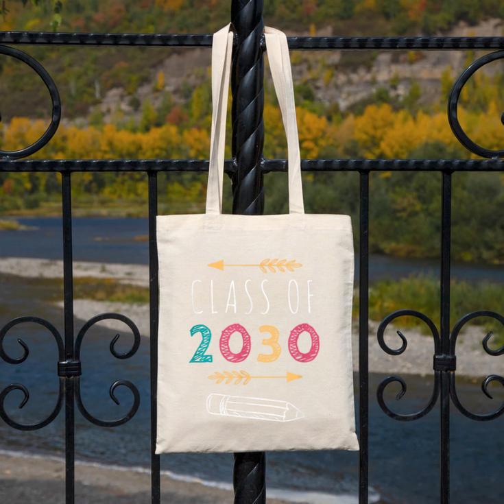 Class Of 2030 Grow With Me 2nd Grade Graduation Canvas Tote Bag