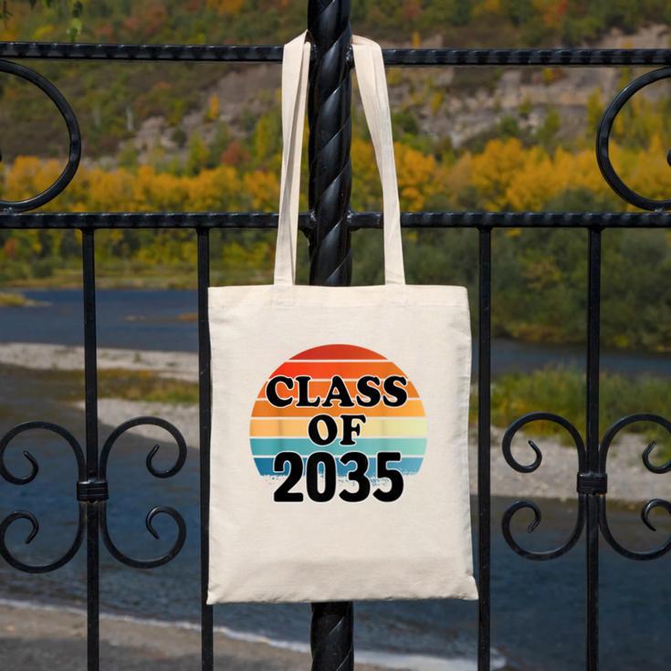 Class Of 2035 Senior Graduate Retro Graduation Canvas Tote Bag