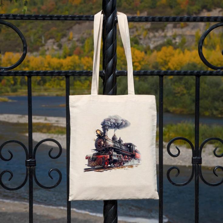 Classic Steam Train Enthusiasts Nostalgia For Train Lovers Canvas Tote Bag Classic Steam Train Enthusiasts Nostalgia For Train Lovers Canvas Tote Bag