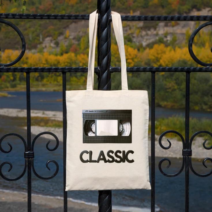 Classic VHS Tape Nostalgia Retro Canvas Tote Bag