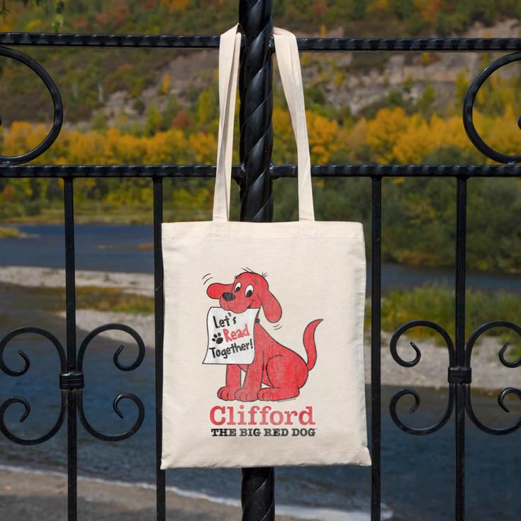 Clifford The Big Red Dog Let's Read Together Vintage Book Canvas Tote Bag Clifford The Big Red Dog Let's Read Together Vintage Book Canvas Tote Bag