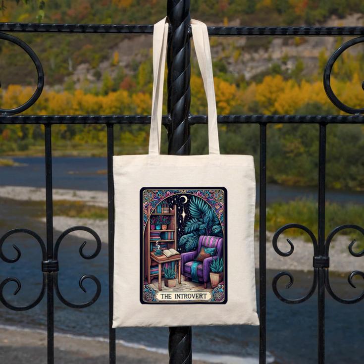Color Graphic The Introvert Tarot Card Raglan Baseball Tee Canvas Tote Bag Color Graphic The Introvert Tarot Card Raglan Baseball Tee Canvas Tote Bag