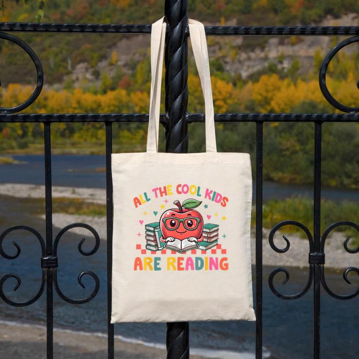 All The-Cool Kids Are Reading Book Lover Librarian Bookworm Canvas Tote Bag