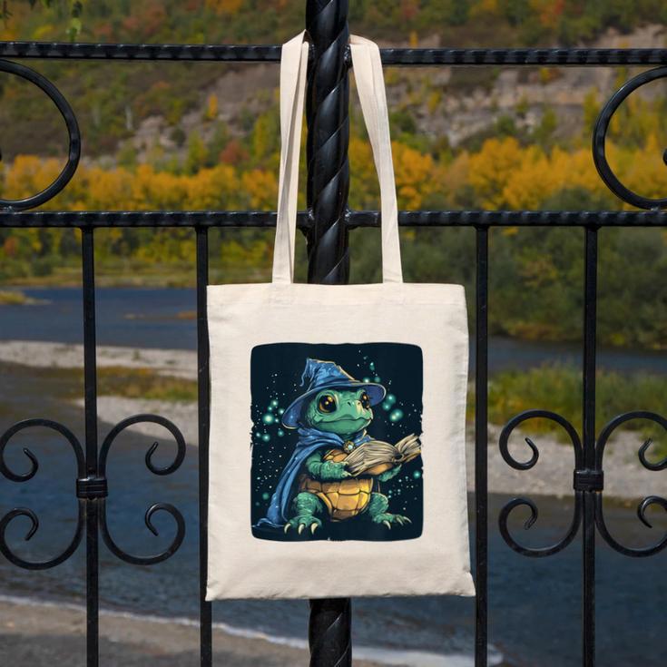 Cool Magical Book With Wizard Turtle For Adults And Kids Canvas Tote Bag