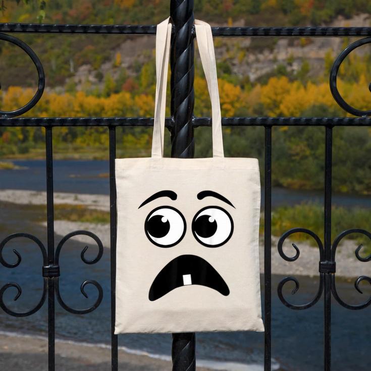 Creepy Face Carrot Halloween Book Character Costume Canvas Tote Bag