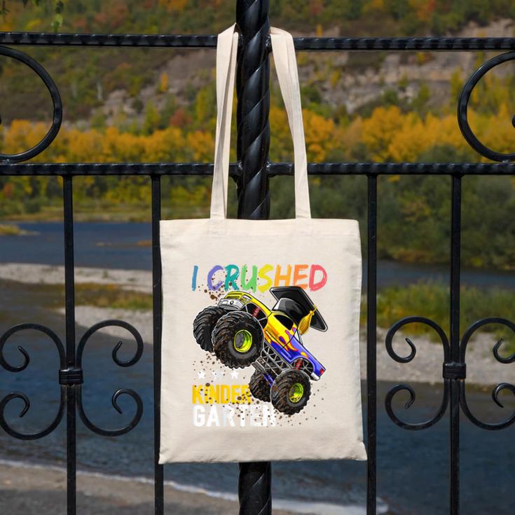 I Crushed Kindergarten Monster Truck Graduation Boys Small Canvas Tote Bag
