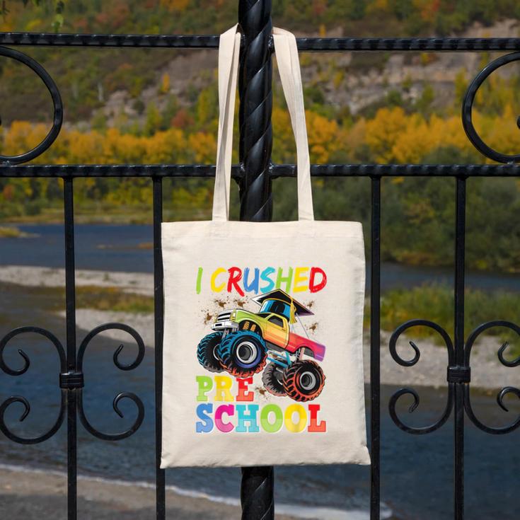 I Crushed Pre-K Monster Truck Graduation Preschool Grad 2025 Canvas Tote Bag