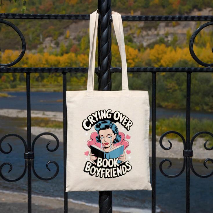 Crying Over Book Boyfriends Canvas Tote Bag