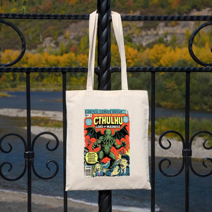 Cthulhu Lord Of Madness Vintage Comic Book Cover Canvas Tote Bag