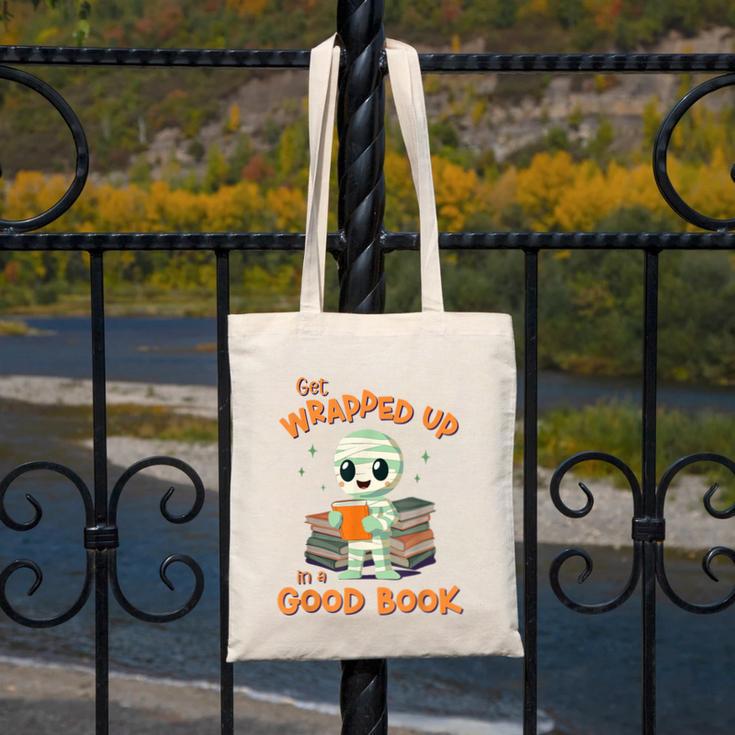 Cute Halloween Teacher Librarian Mummy Reading Books Canvas Tote Bag Cute Halloween Teacher Librarian Mummy Reading Books Canvas Tote Bag