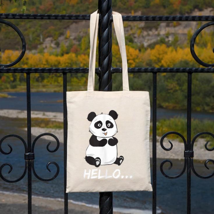 Cute Introvert Vibes – Panda Hello & Goodbye Canvas Tote Bag Cute Introvert Vibes – Panda Hello & Goodbye Canvas Tote Bag