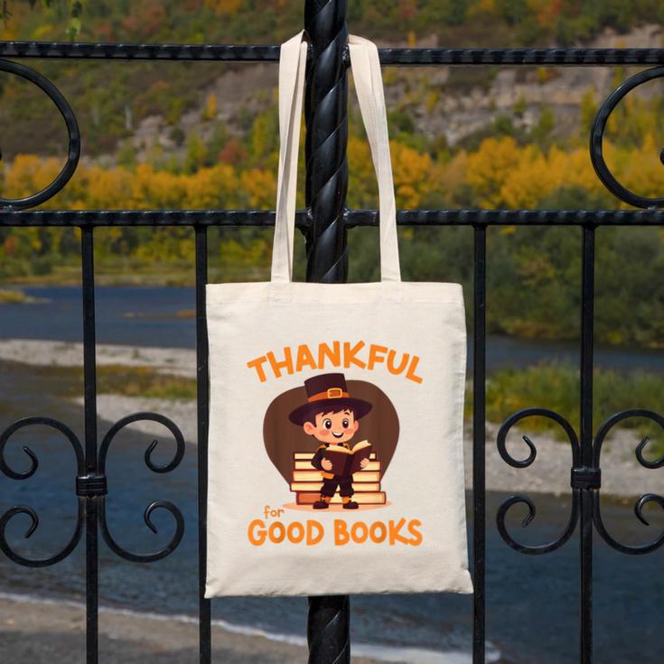Cute Thanksgiving Teacher Librarian Thankful Reading Books Canvas Tote Bag