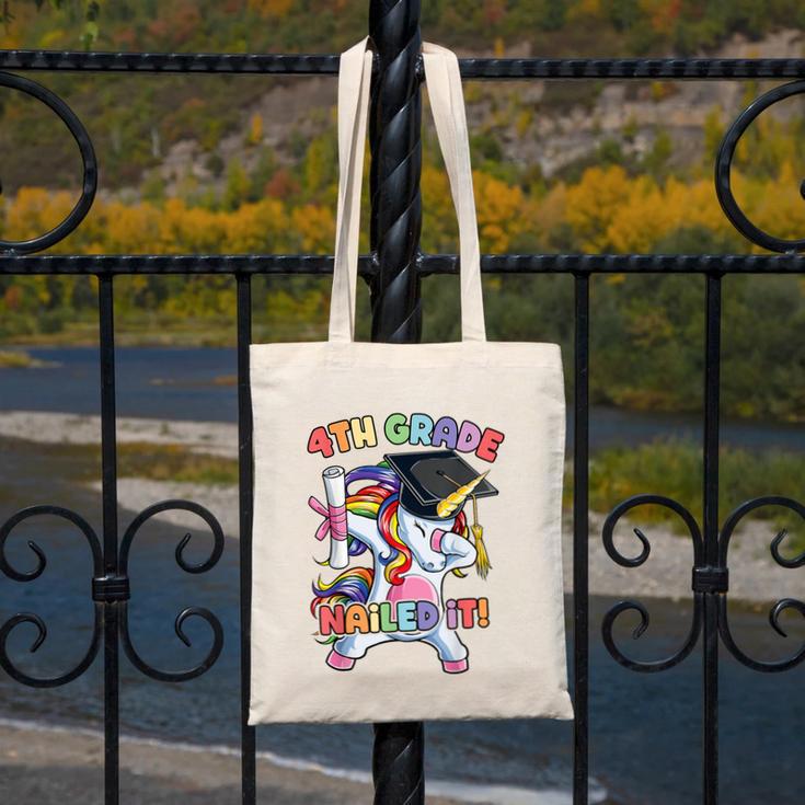 Dabbing 4th Grade Unicorn Graduation Class Of 2021 Nailed It Canvas Tote Bag