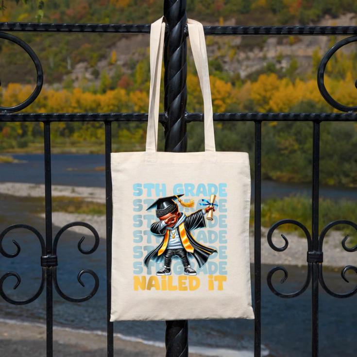 Dabbing Graduation Boy 5th Grade Nailed It Class Of 2025 Canvas Tote Bag