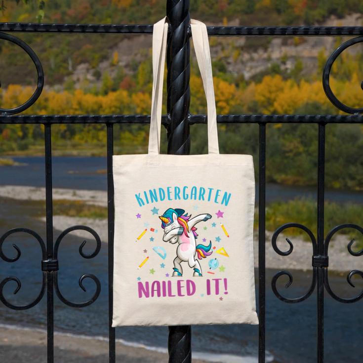 Dabbing Kindergarten Unicorn Graduation Class 2021 Nailed It Canvas Tote Bag