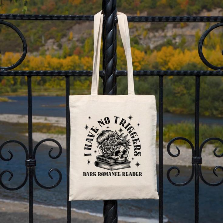 Dark Romance Merch Spicy Book Lover No Triggers Warning Canvas Tote Bag