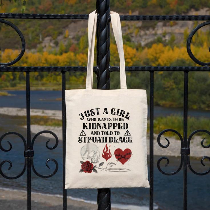 Dark Romance Smutt Book Merch Just A Good Girl STFUATTDLAGG Canvas Tote Bag