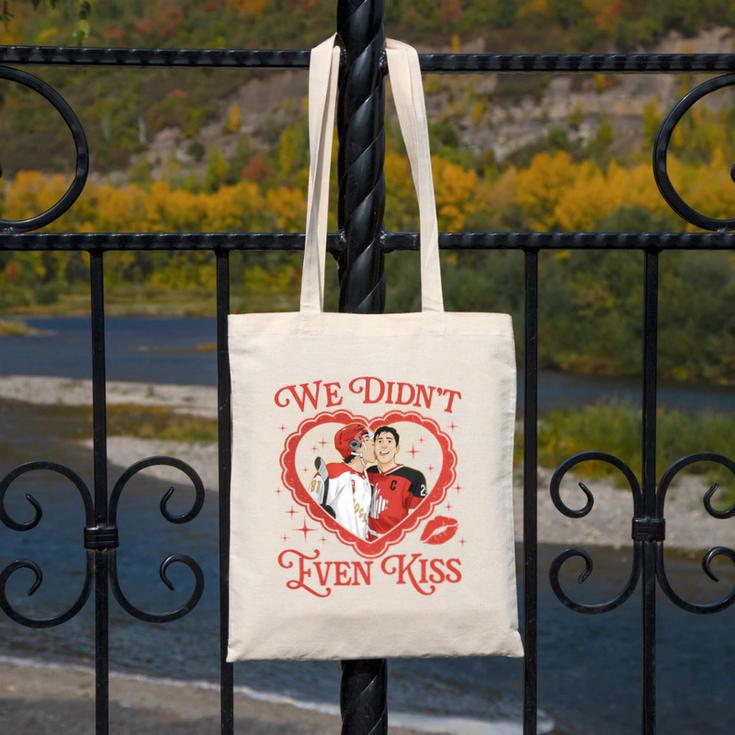 We Didn't Even Kiss Hockey Romance Book Canvas Tote Bag