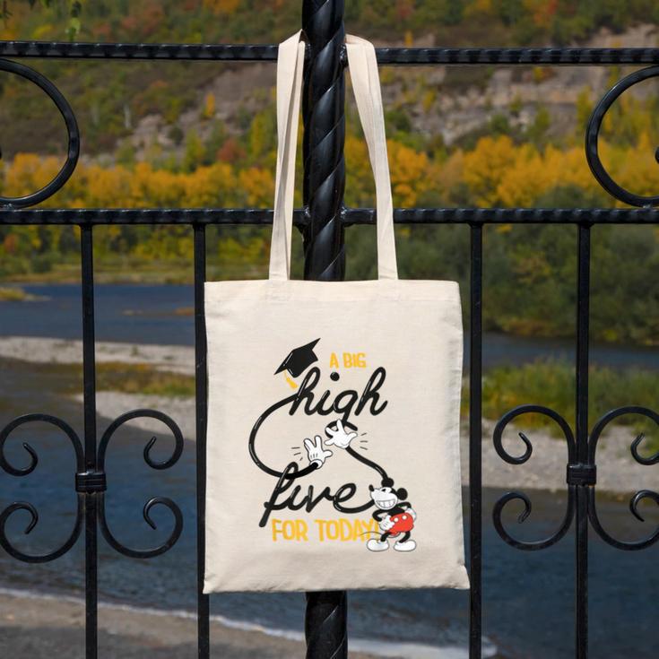 Disney Mickey Mouse A Big High Five For Today Graduation Canvas Tote Bag