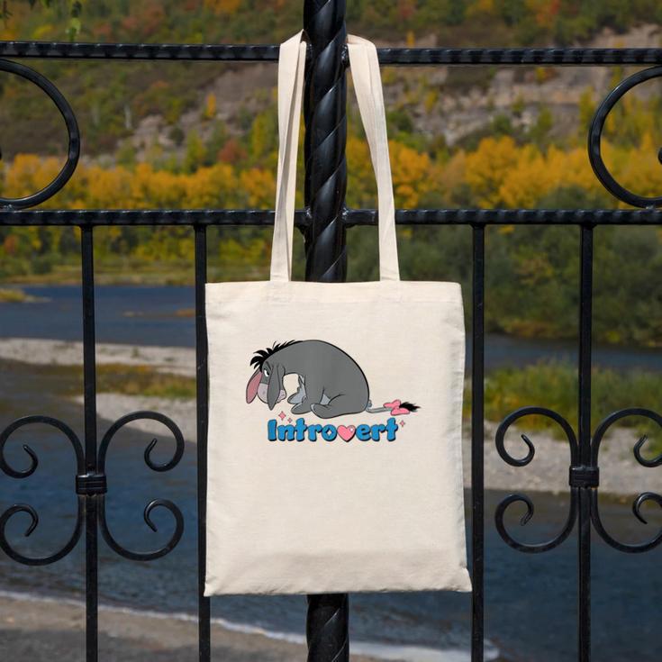 Disney Winnie The Pooh Introvert Eeyore Logo Canvas Tote Bag