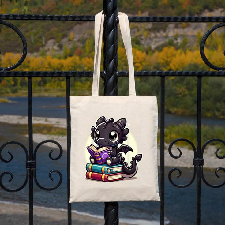 Dragon Reading A Book Cute Bookworm Book Lover Canvas Tote Bag Dragon Reading A Book Cute Bookworm Book Lover Canvas Tote Bag