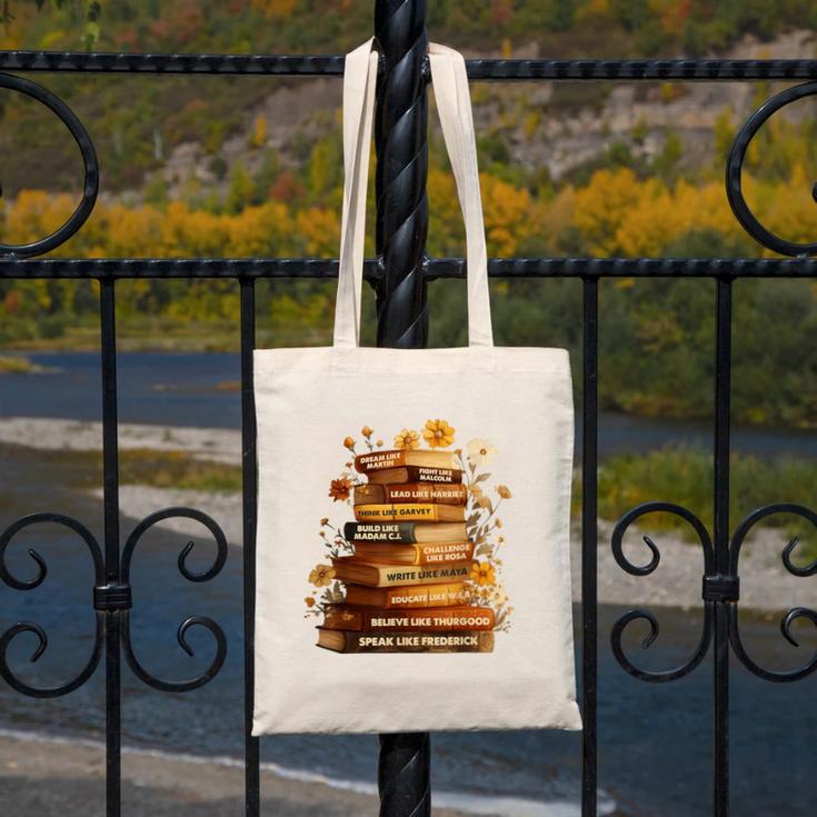 Dream Like Martin Floral Book History Month Women Men Canvas Tote Bag