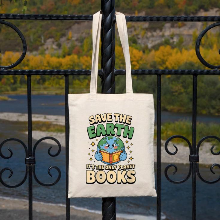 Earth Day Save Earth It´s Only Planet With Books Reader Canvas Tote Bag