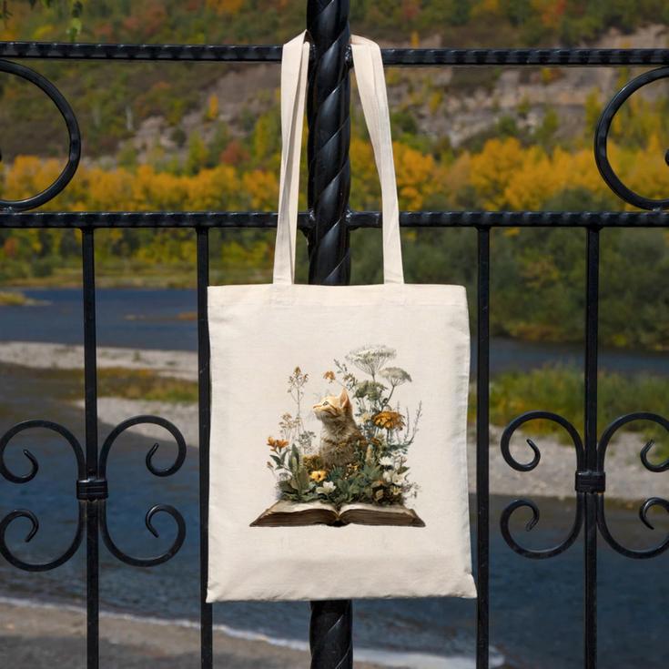 Easily Distracted By Cats And Books Canvas Tote Bag