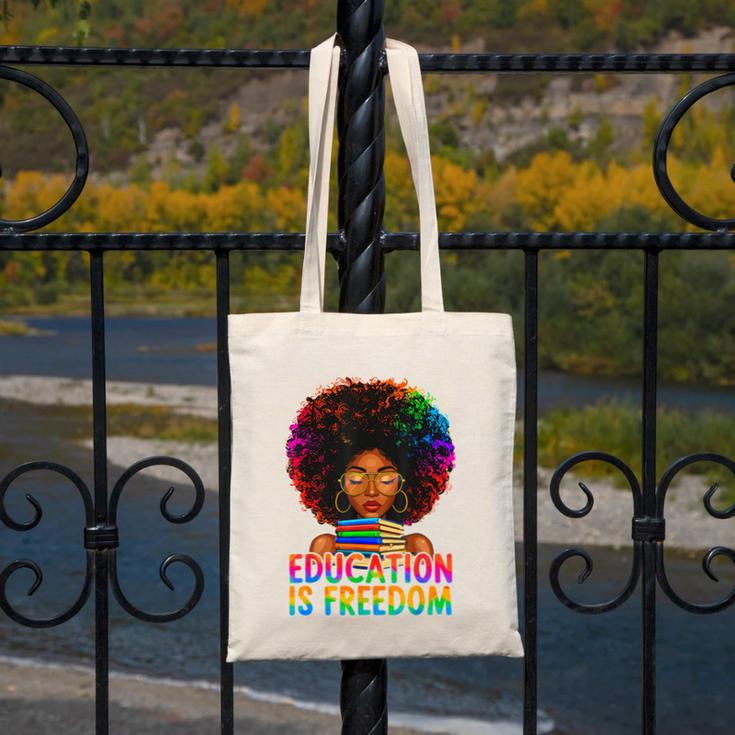 Education Is Freedom Teacher Books History Month Canvas Tote Bag