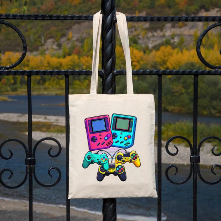 Eighties Console Controller Gaming Player Gadget Nostalgia Canvas Tote Bag