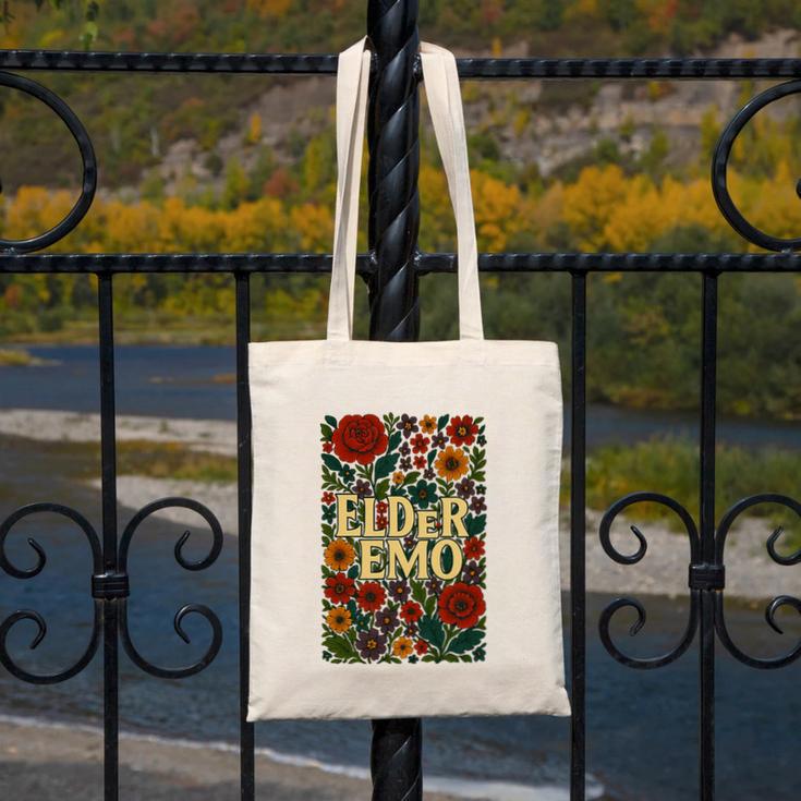 Elder Emo Floral Gothic Vintage Nostalgia Premium Tri-Blend Canvas Tote Bag