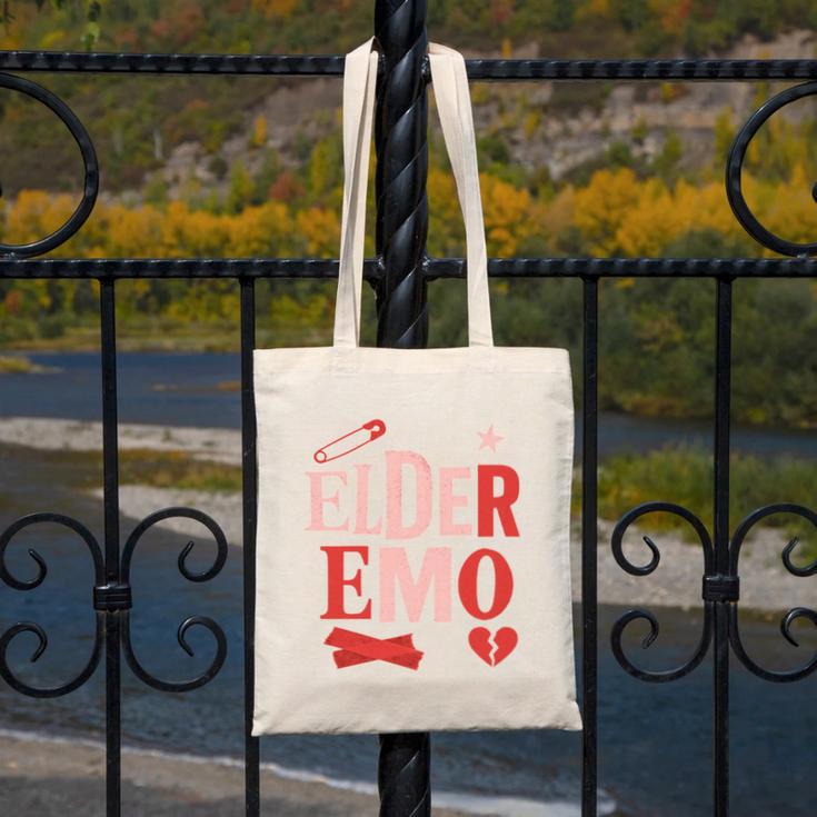 Elder Emo Retro Punk Typography Nostalgia Canvas Tote Bag