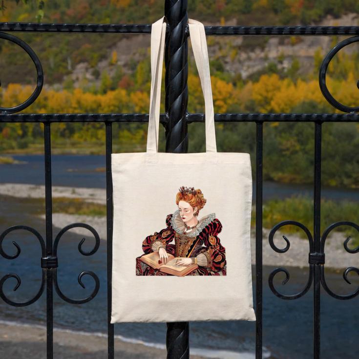 Elizabeth I Reading A Book Canvas Tote Bag