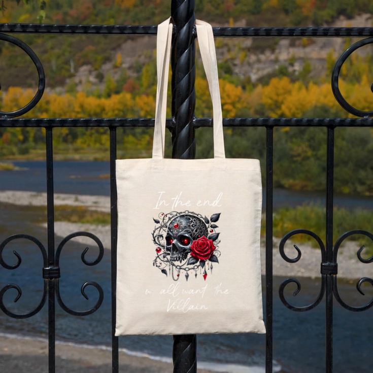 In The End We All Want The Villain Smutty Book Dark Romance Canvas Tote Bag In The End We All Want The Villain Smutty Book Dark Romance Canvas Tote Bag