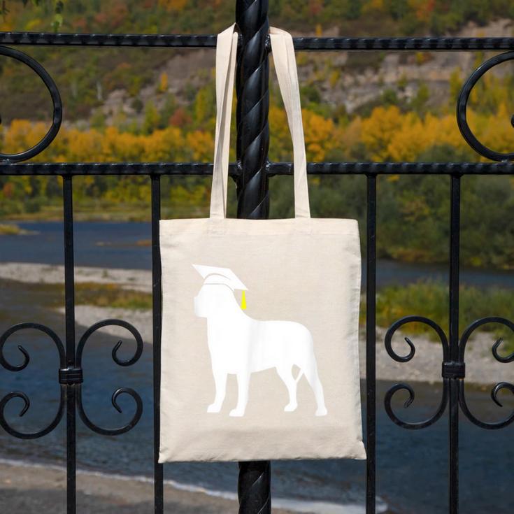 English Mastiff Graduation Dog Graduate Canvas Tote Bag